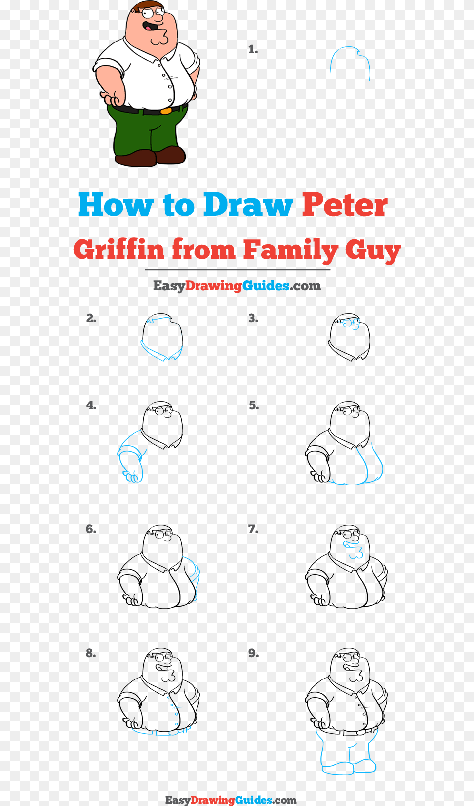 How To Draw Peter Griffin From Family Guy Peter Griffin Family Guy, Book, Publication, Baby, Person Png