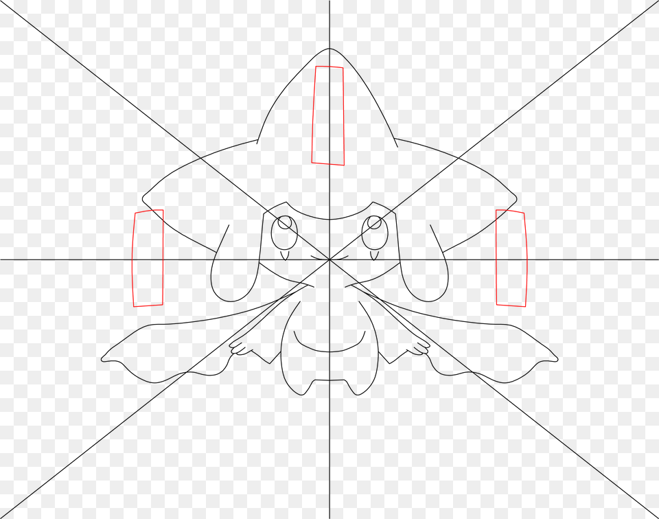 How To Draw Pokemon Jirachi Step Technical Drawing, Lighting, Cross, Symbol, Electronics Free Png Download