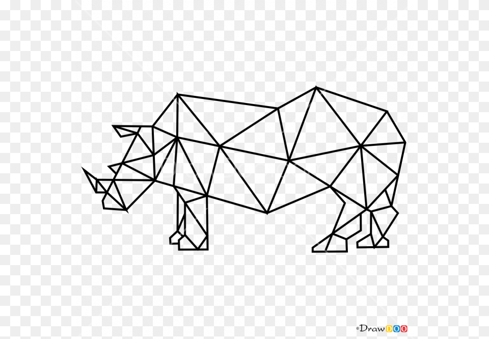 How To Draw Rhino Rhino Polygon, Lighting, Nature, Night, Outdoors Free Transparent Png
