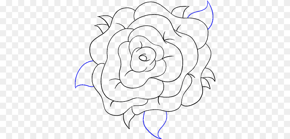 How To Draw Rose Flower Rose Flower Sketch, Nature, Night, Outdoors, Pattern Free Png Download
