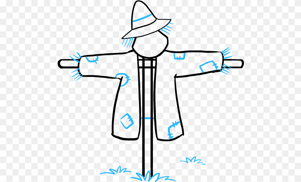 How To Draw Scarecrow Scarecrow Drawing Easy, Art, Cross, Symbol, Clothing Png