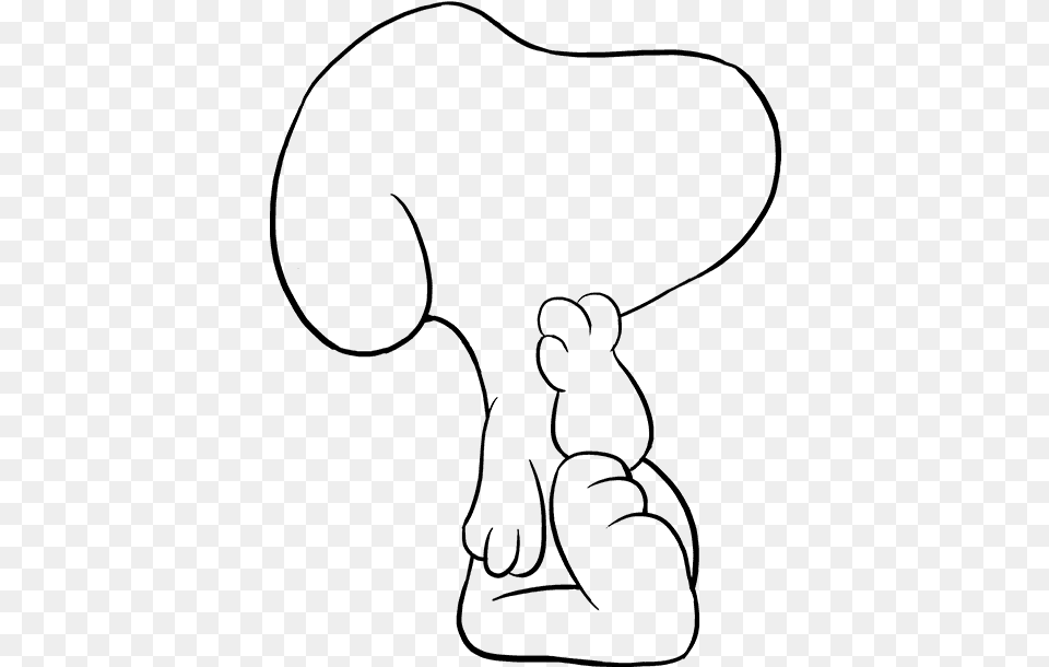 How To Draw Snoopy Line Art, Gray Png
