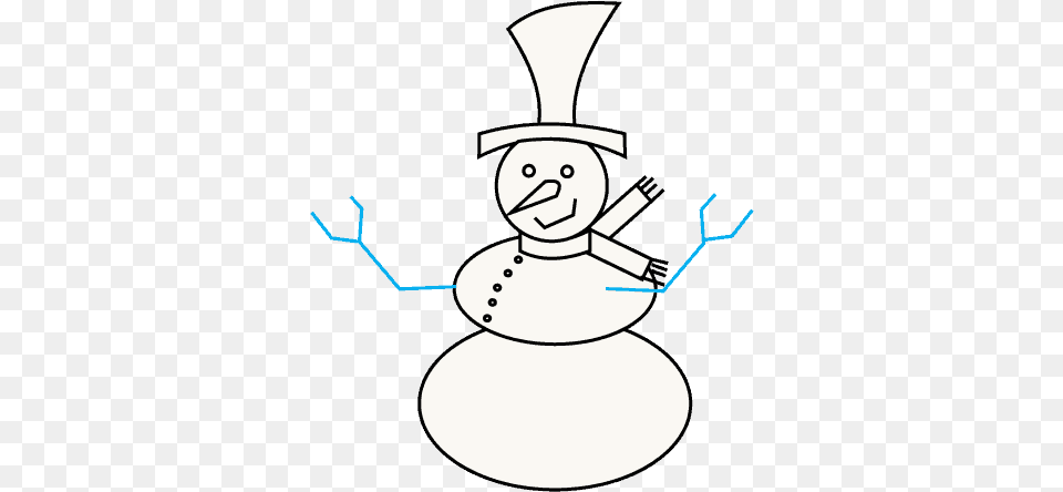 How To Draw Snowman Cartoon, Nature, Outdoors, Winter, Snow Free Transparent Png