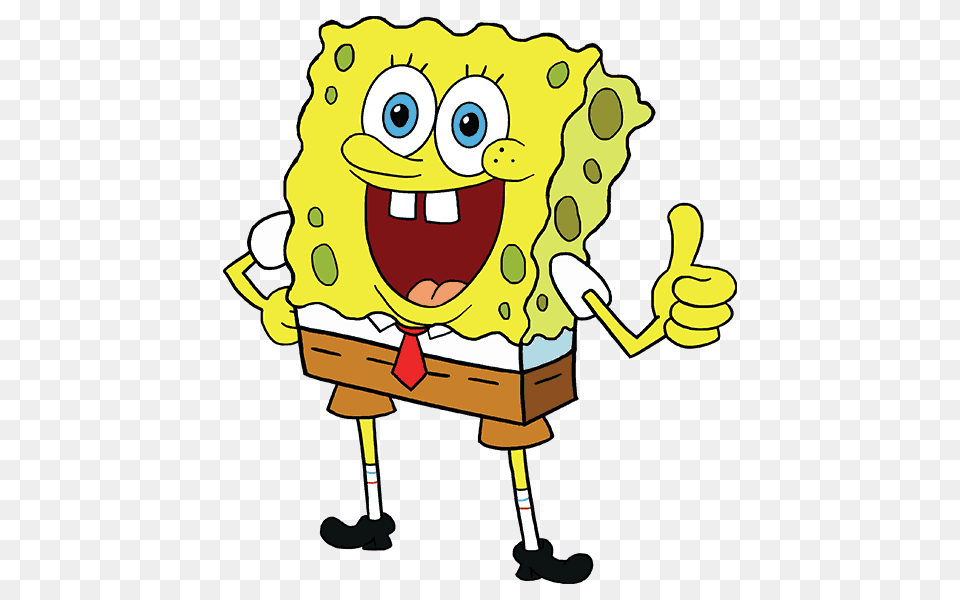 How To Draw Spongebob Easy Step, Cartoon, Animal, Bear, Mammal Free Png