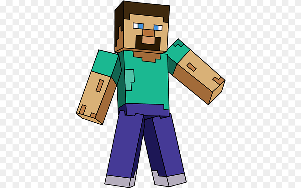 How To Draw Steve From Minecraft Draw Minecraft Steve, Box, Cardboard, Qr Code, Carton Free Png