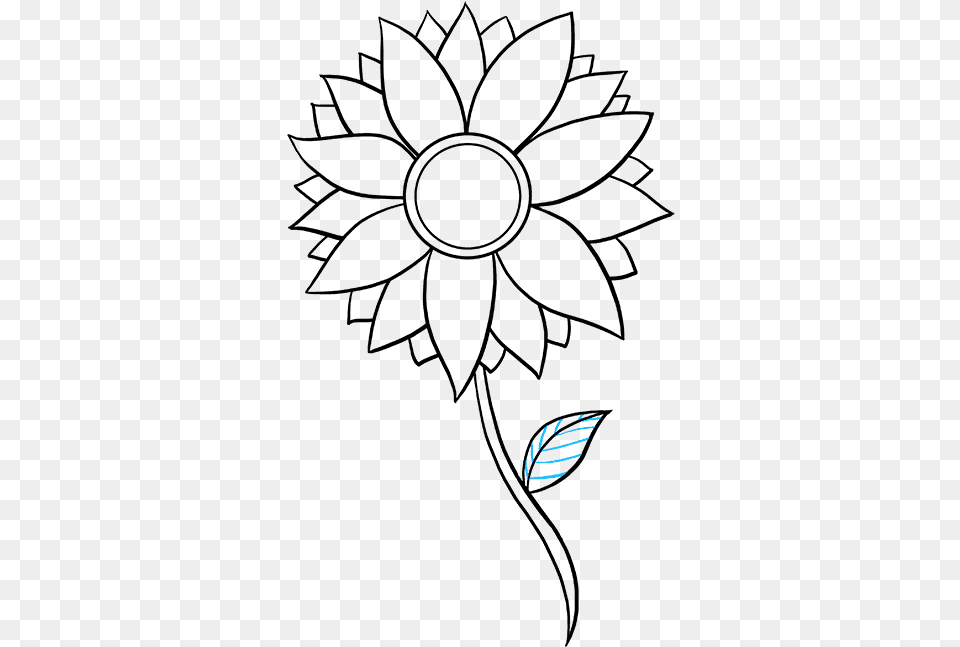 How To Draw Sunflower Step Easy Simple Sunflower Drawing, Logo Png Image