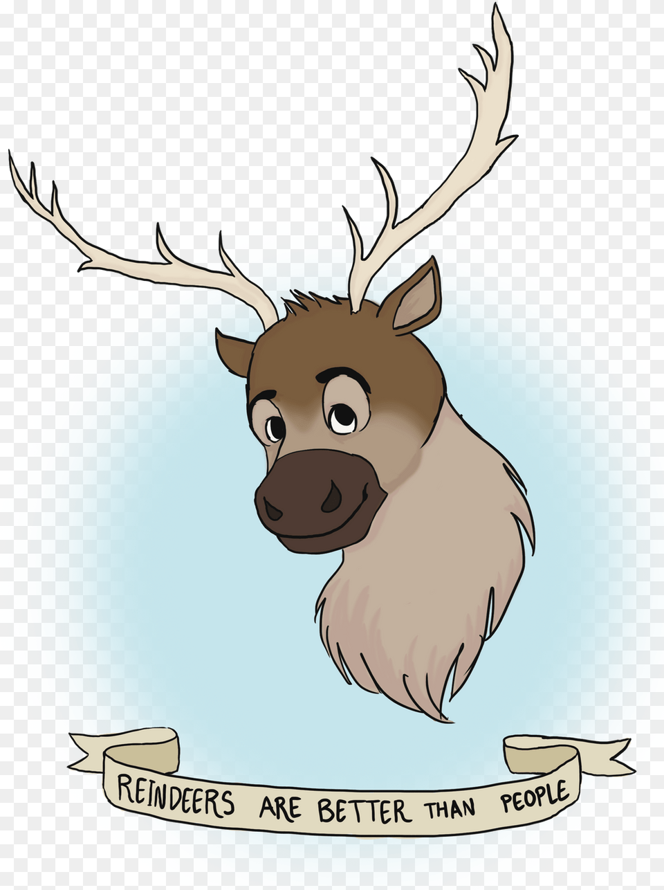 How To Draw Sven Step By Step Cartoon, Animal, Deer, Elk, Mammal Free Transparent Png