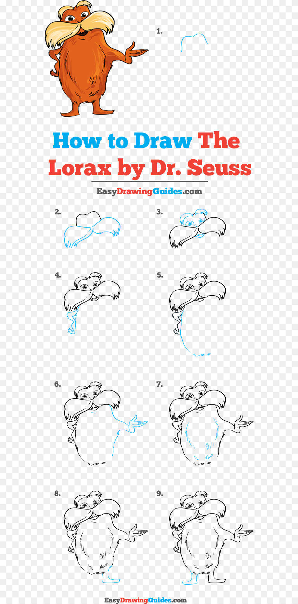 How To Draw The Lorax Easy Step By Step How To Draw Anime, Publication, Book, Poultry, Fowl Png