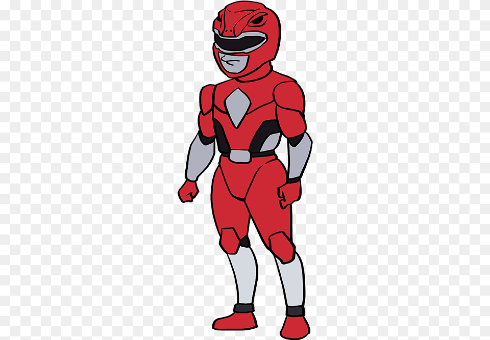 How To Draw The Red Ranger From Power Rangers Power Rangers Drawing Easy, Baby, Person, Book, Comics Png Image