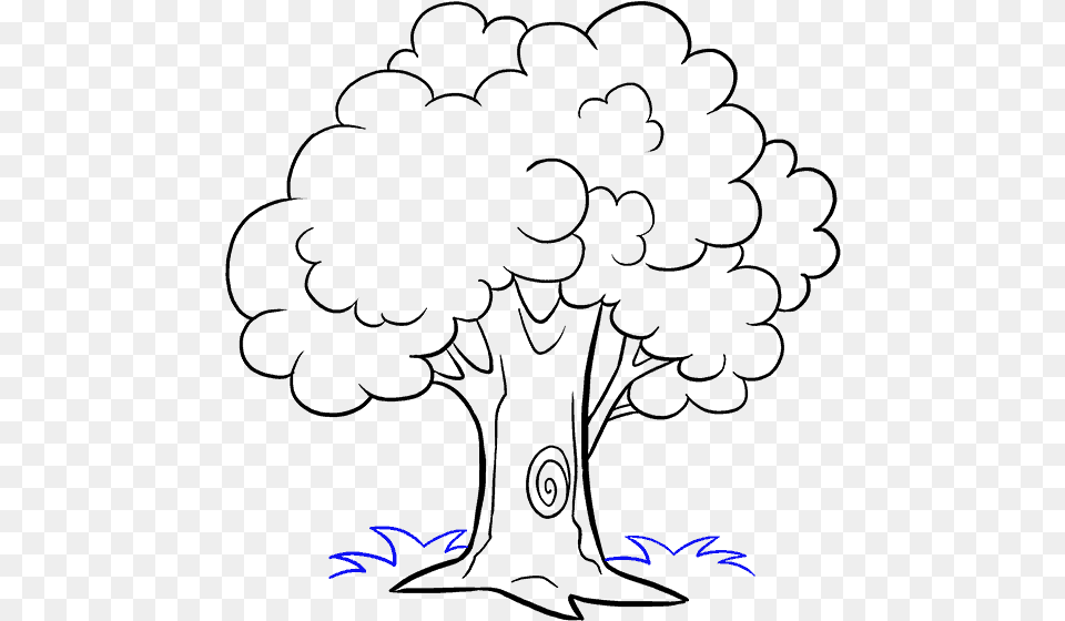 How To Draw Trees Drawing Cartoon Sketch Trees Cartoon Black And White, Art, Floral Design, Graphics, Pattern Png