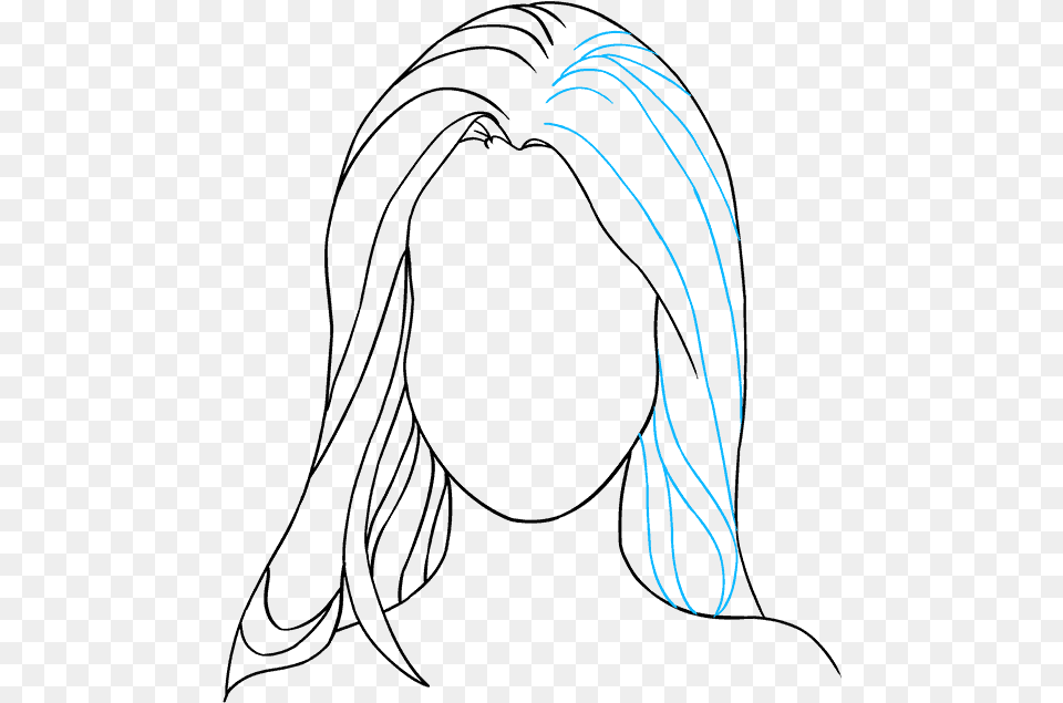 How To Draw Woman S Face Line Art, Outdoors, Nature, Night Free Png Download