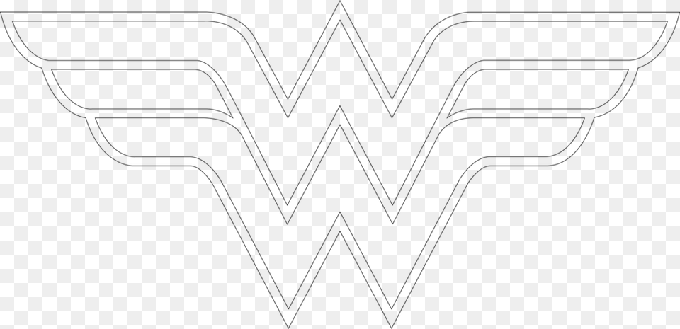 How To Draw Wonder Woman Logo Outline Artsy Wonder Line Art, Gray Png Image