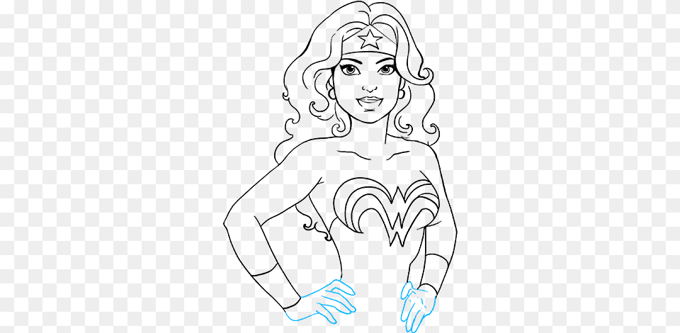 How To Draw Wonder Woman Wonder Woman Drawing Easy, Body Part, Hand, Person, Finger Free Transparent Png