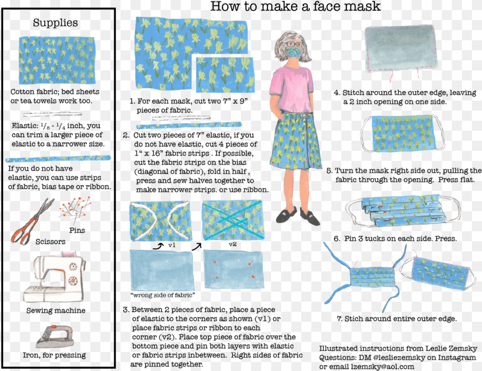 How To Make A Fabric Face Mask Larkin Square Make A Fabric Face Mask, Accessories, Handbag, Girl, Female Free Png