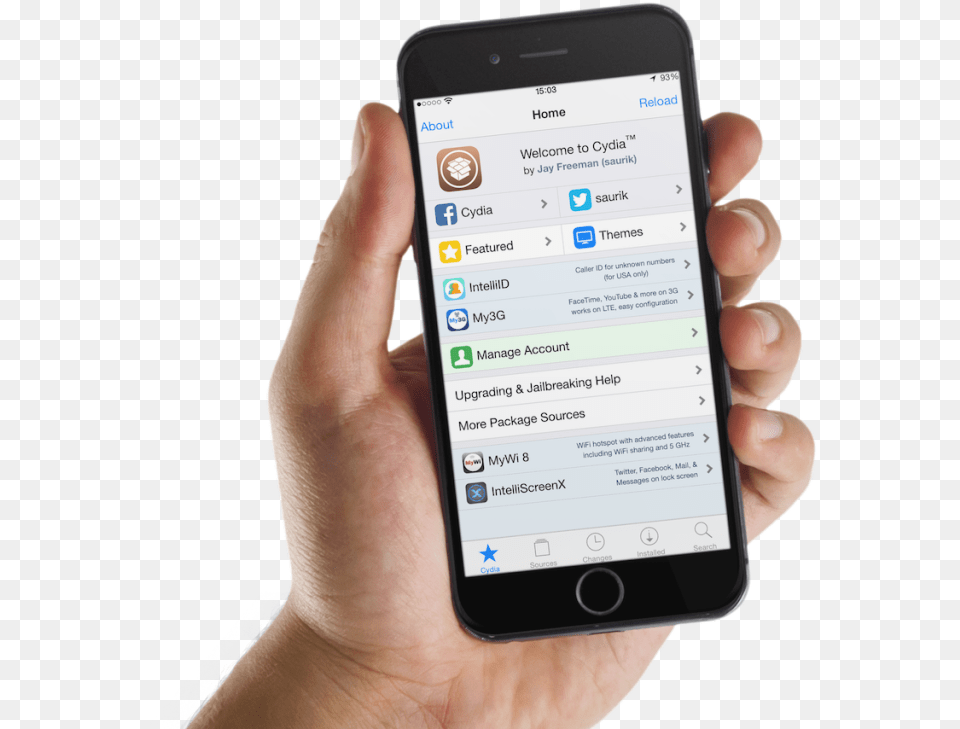 How To Make Cydia Show All Updated For Packages In Hand Holding Iphone, Electronics, Mobile Phone, Phone Free Transparent Png