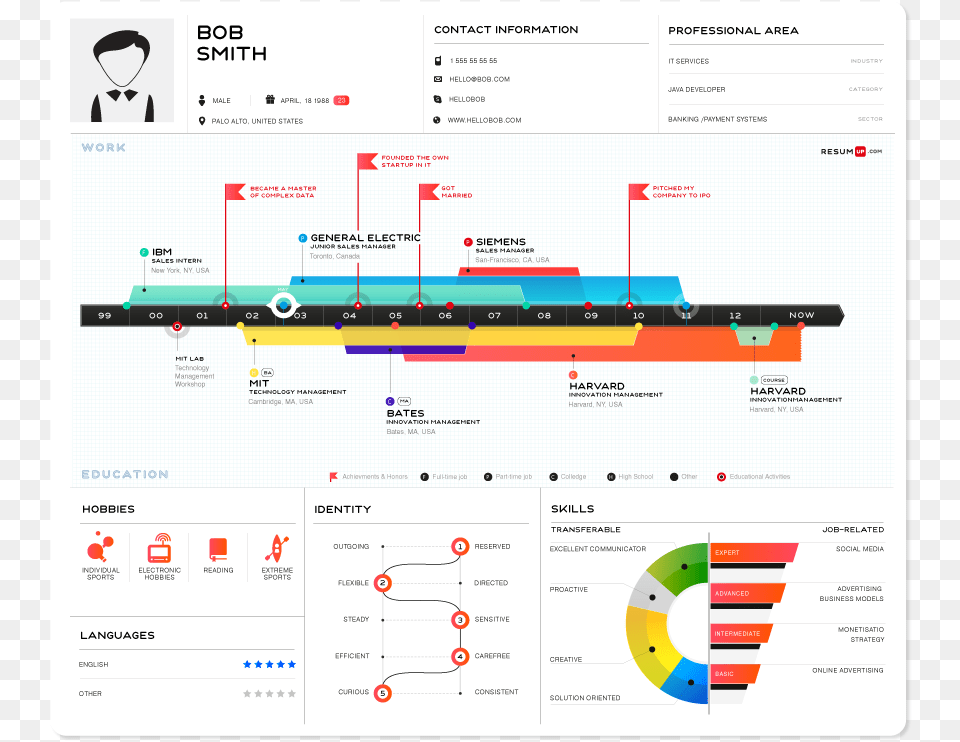 How To Make Digital Resume Infographic Resume, Person Free Png Download