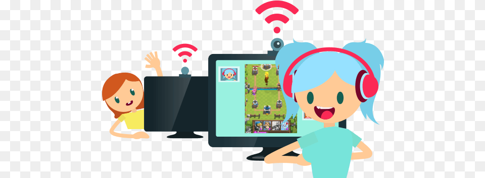 How To Make Friends In The Streaming World Cartoon, Baby, Person, Computer, Electronics Png Image