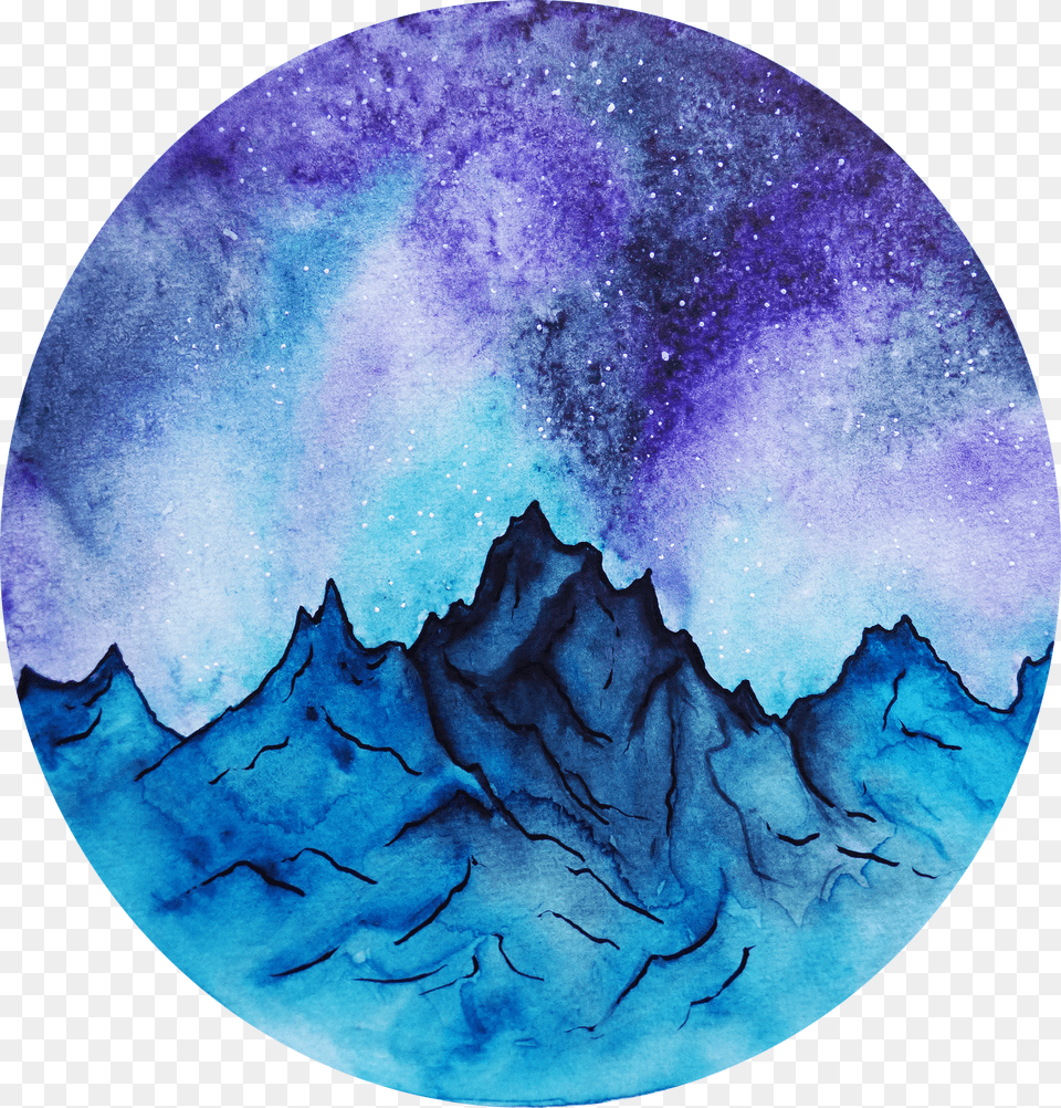 How To Paint A Watercolor Galaxy Nebula And Night, Outdoors, Sphere, Nature, Sea Free Png