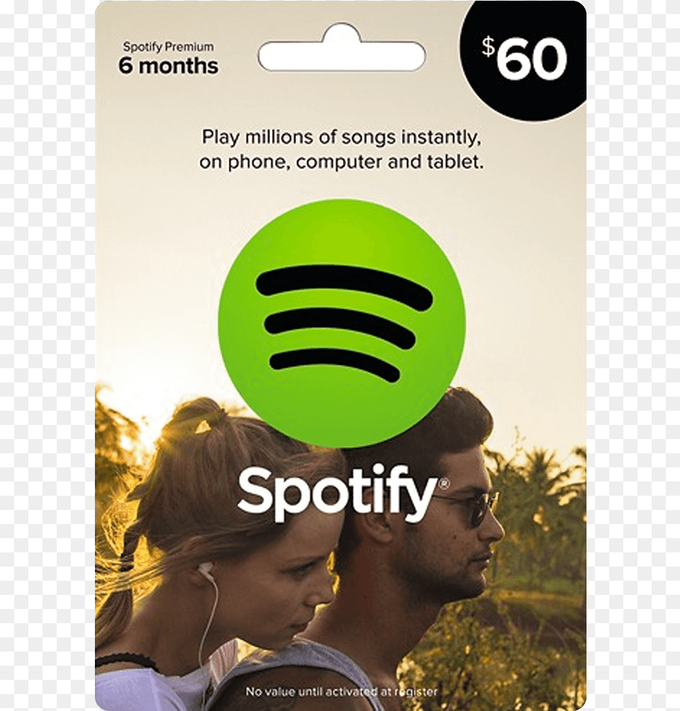 How To Pay For Spotify Premium With Itunes Gift Card 3 Month Spotify Gift Card, Advertisement, Poster, Woman, Adult Png Image