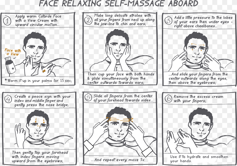 How To Perform A Self Face Massage On A Plane Cartoon, Publication, Book, Comics, Person Free Png