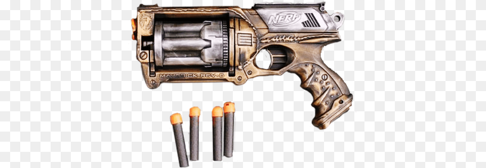 How To Play Nerf Gun Steampunk, Firearm, Handgun, Weapon, Blade Png Image