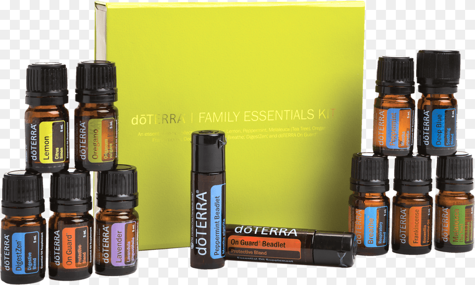 How To Purchase Doterra Products Family Essentials And Beadlets Kit, Bottle, Can, Tin Free Png Download