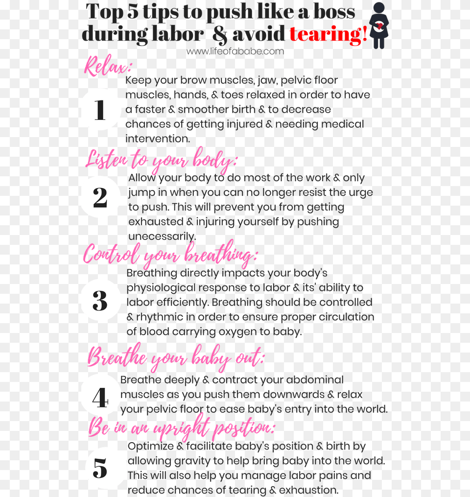 How To Push During Labor And Avoid Tearing Bebe Consejos Avoid Tearing During Labour, Advertisement, Poster, Text, Menu Free Png Download