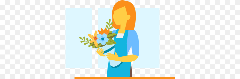 How To Sell Flowers Online 3dcart Flower Seller Cartoon, Graphics, Art, Person, Adult Png