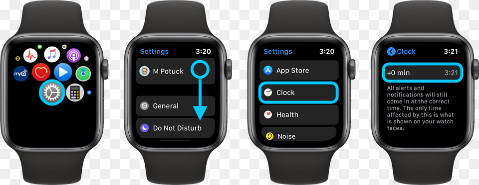 How To Set Apple Watch Ahead Walkthrough Apple Watch Noise App, Arm, Body Part, Person, Wristwatch Free Png
