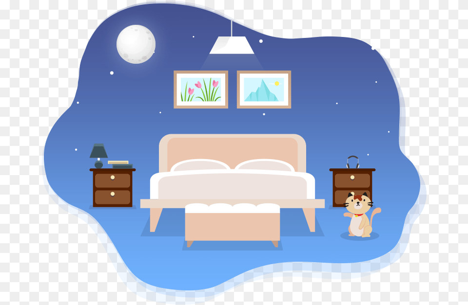 How To Set Up A Bedroom Good Sleep Environment, Furniture, Indoors, Interior Design, Lamp Png