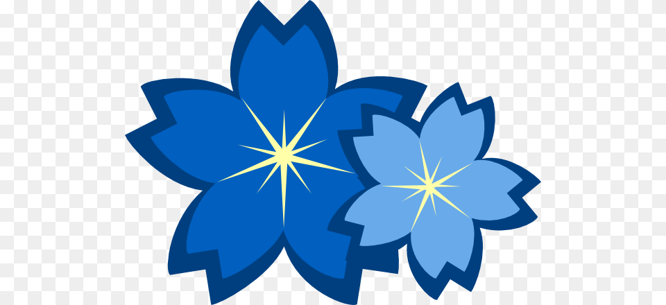 How To Set Use Blue Flowers Clipart, Art, Graphics, Leaf, Plant Png Image