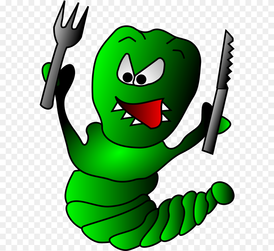 How To Set Use Caterpillar Clipart, Green, Cutlery, Fork Png Image