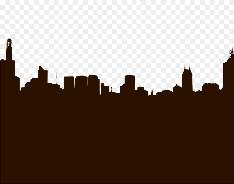 How To Set Use City Skyline Clipart Download City Landscape Silhouette, Nature, Night, Outdoors Png Image