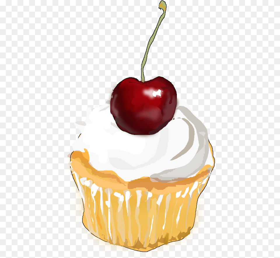 How To Set Use Cupcake Art Clipart Cherry On Top, Cake, Produce, Plant, Fruit Png