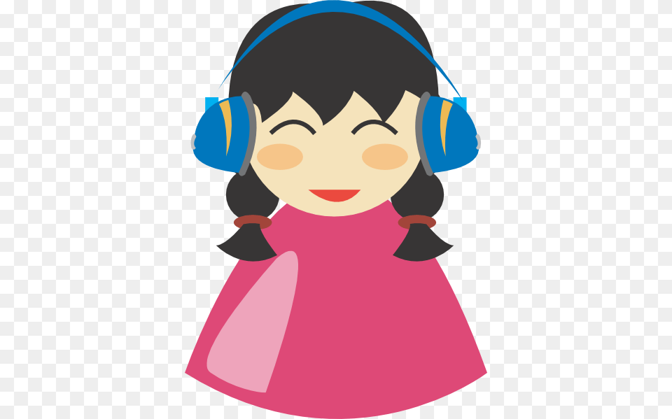 How To Set Use Girl With Headphone Svg Vector Girl With Headphones Clipart, Baby, Person, Face, Head Free Png Download