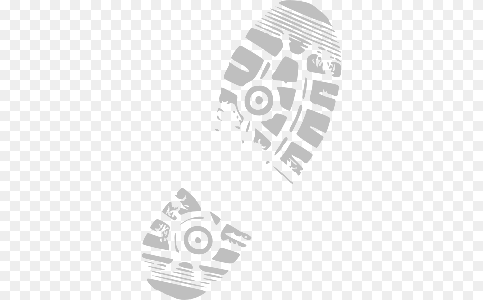 How To Set Use Grey Running Shoe Print Clipart, Stencil, Footprint, Ammunition, Grenade Png Image