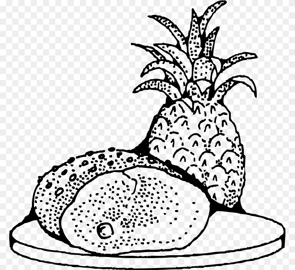 How To Set Use Ham With Pineapple Clipart, Gray Png