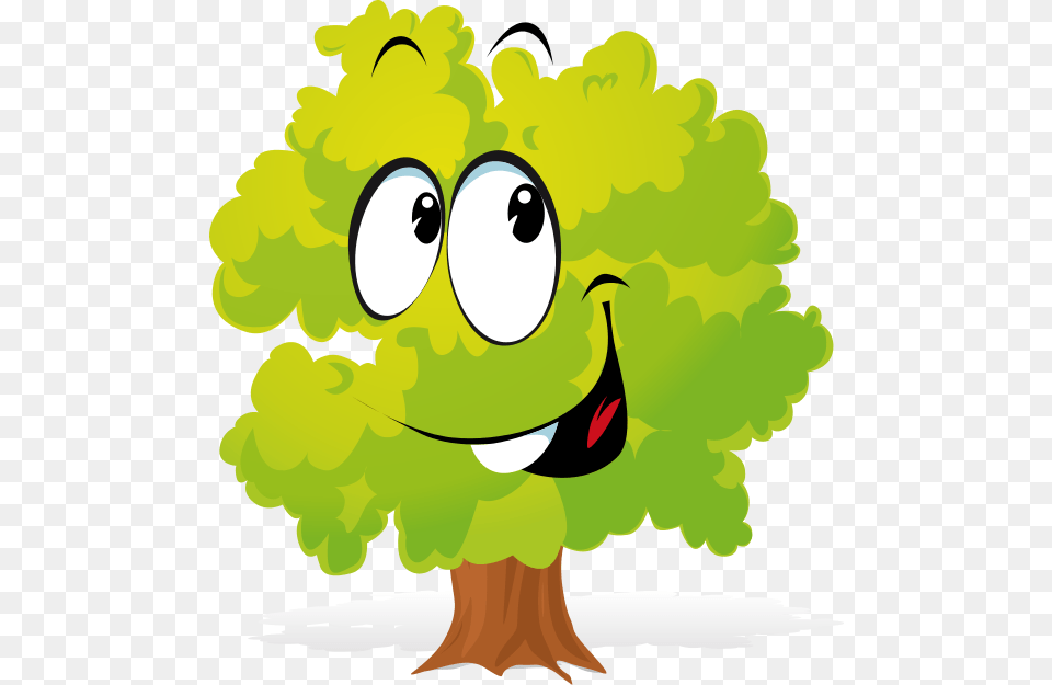 How To Set Use Happy Cartoon Tree Clipart, Art, Graphics, Plant, Animal Png