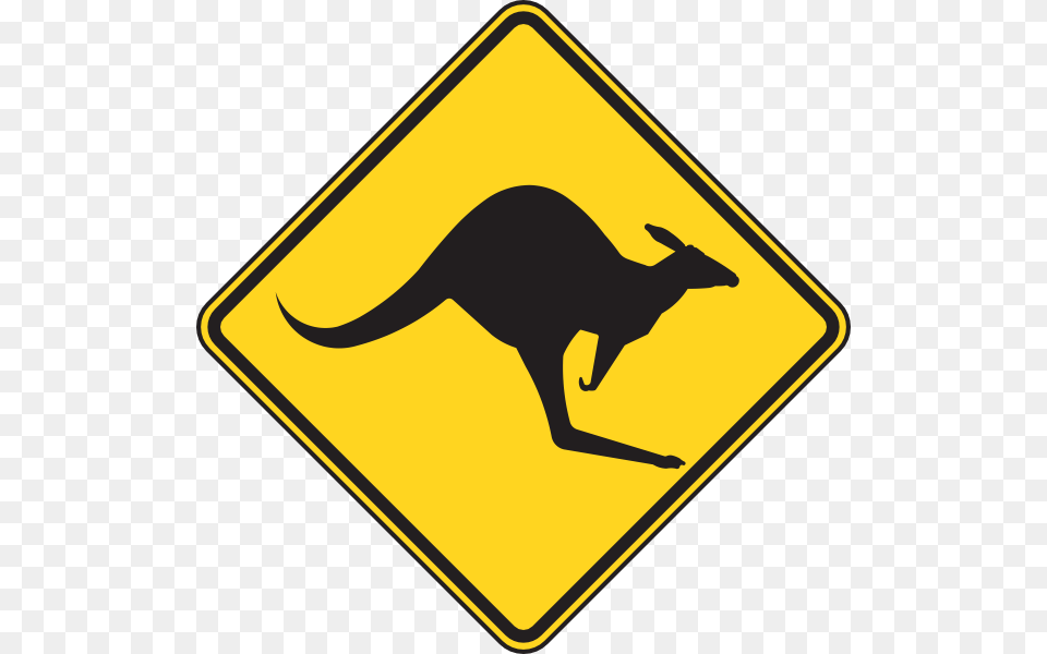 How To Set Use Kangaroo Warning Sign Svg Vector, Symbol, Road Sign, Animal, Mammal Png Image