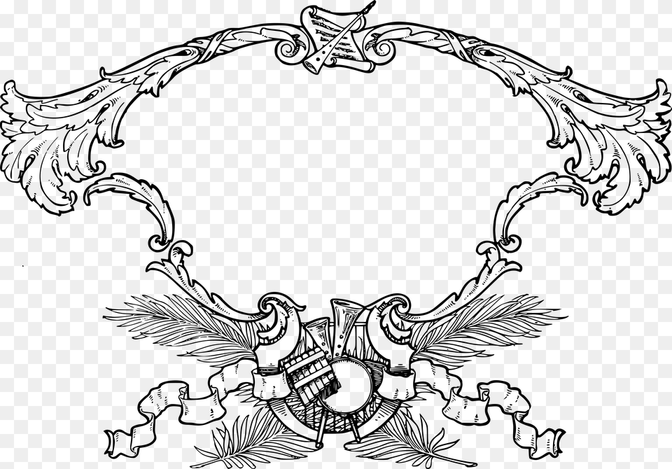 How To Set Use Ornate Music Frame Clipart, Gray Png