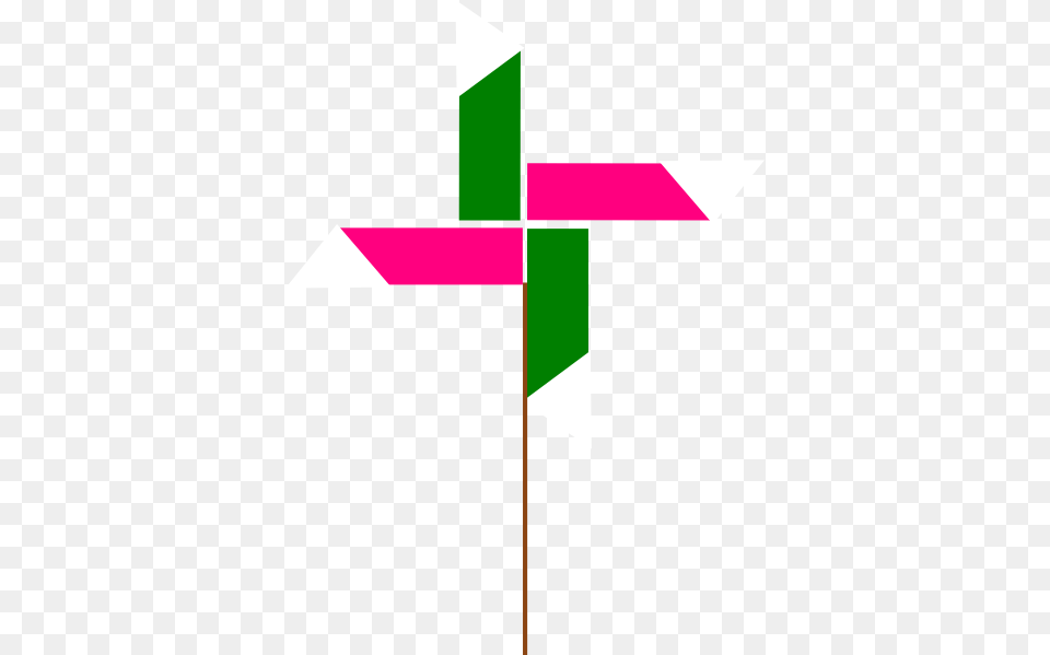 How To Set Use Pink And Green Pinwheel Svg Vector Green, Cross, Symbol Free Png