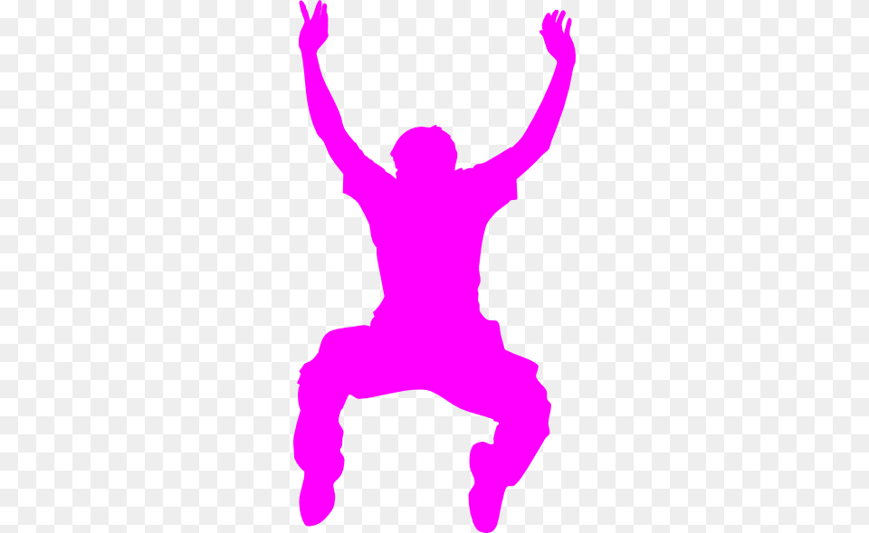 How To Set Use Pink Jumping Man Clipart Jumping Silhouette, Baby, Person, Dancing, Leisure Activities Free Transparent Png