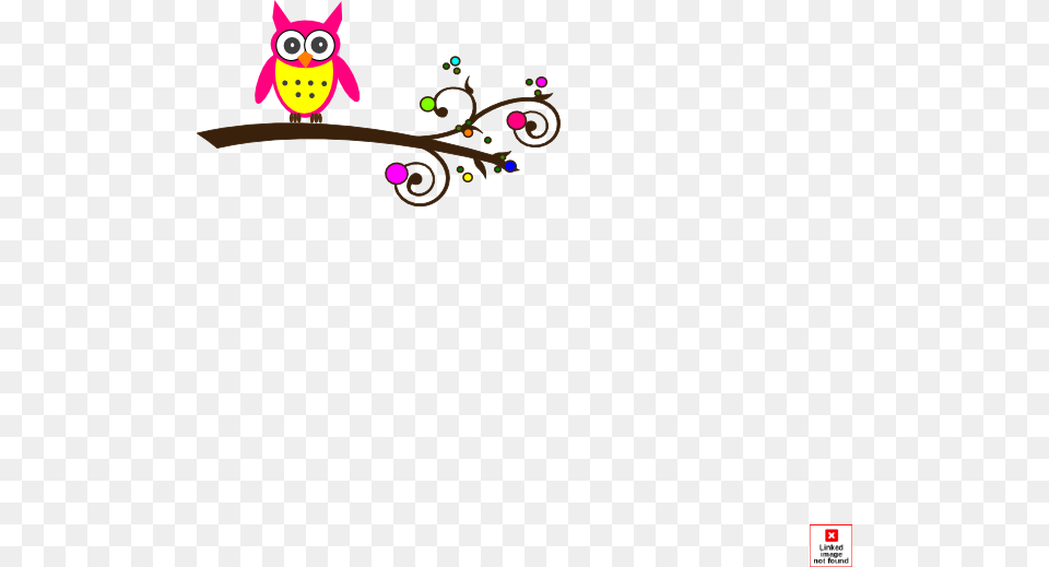 How To Set Use Pink Owl Colorful Branch3 Clipart Clip Art Owl On Branch, Floral Design, Graphics, Pattern, Flower Png Image