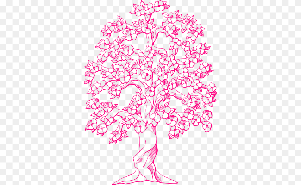 How To Set Use Pink Tree Svg Vector Spring Trees To Color, Art, Floral Design, Graphics, Pattern Png
