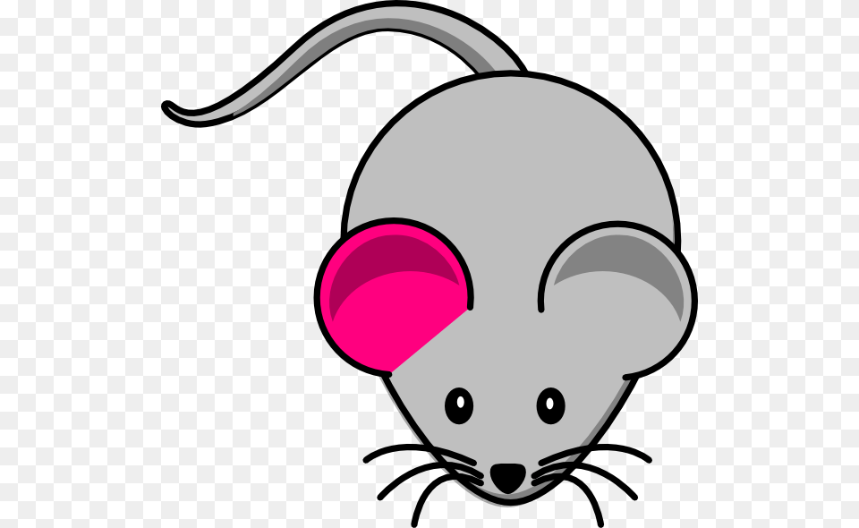How To Set Use Single Pink Ear Gray Mouse Clipart Cartoon Mouse Shower Curtain, Computer Hardware, Electronics, Hardware, Baby Free Png
