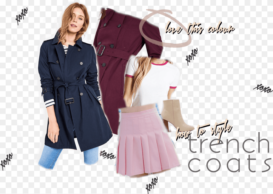 How To Style Jack Wills Trench Coat Transitional Weather Trench Coat, Skirt, Clothing, Sleeve, Long Sleeve Png