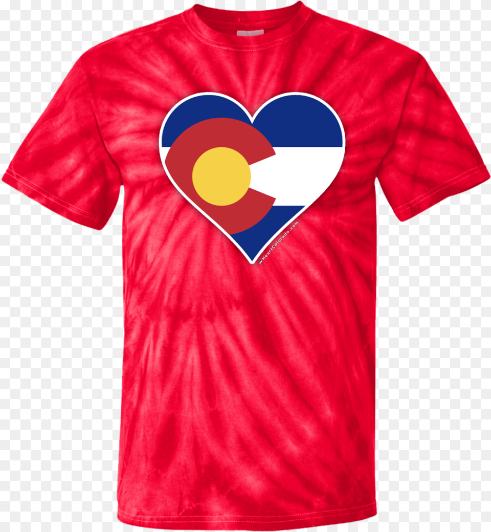 How To Tie Dye Shirts Heart Transparent Cartoons Colorado State Flag, Clothing, T-shirt, Shirt Png