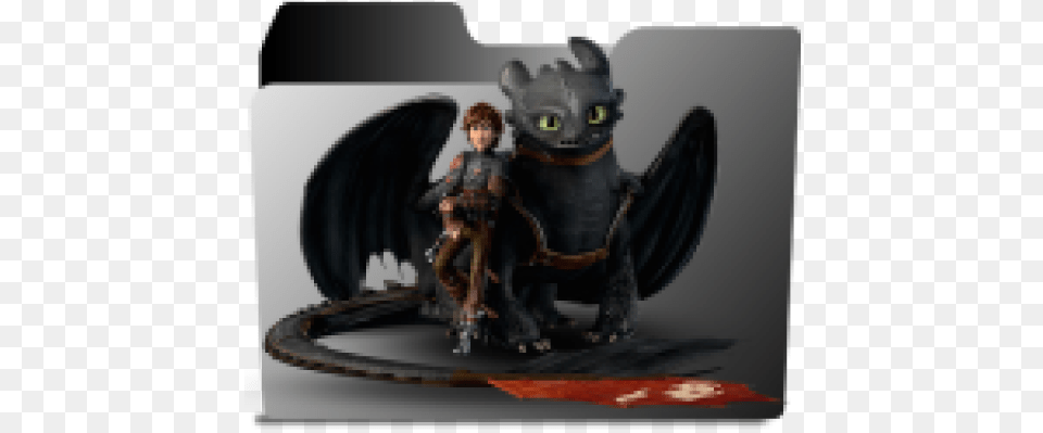 How To Train Your Dragon Folder Icon Designbust Train Your Dragon Black Dragon, Person, Animal, Canine, Dog Free Png Download