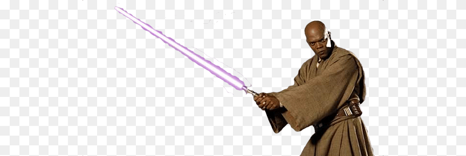 How To Use A Lightsaber Like Mace Windu, Sword, Weapon, Adult, Light Free Png Download