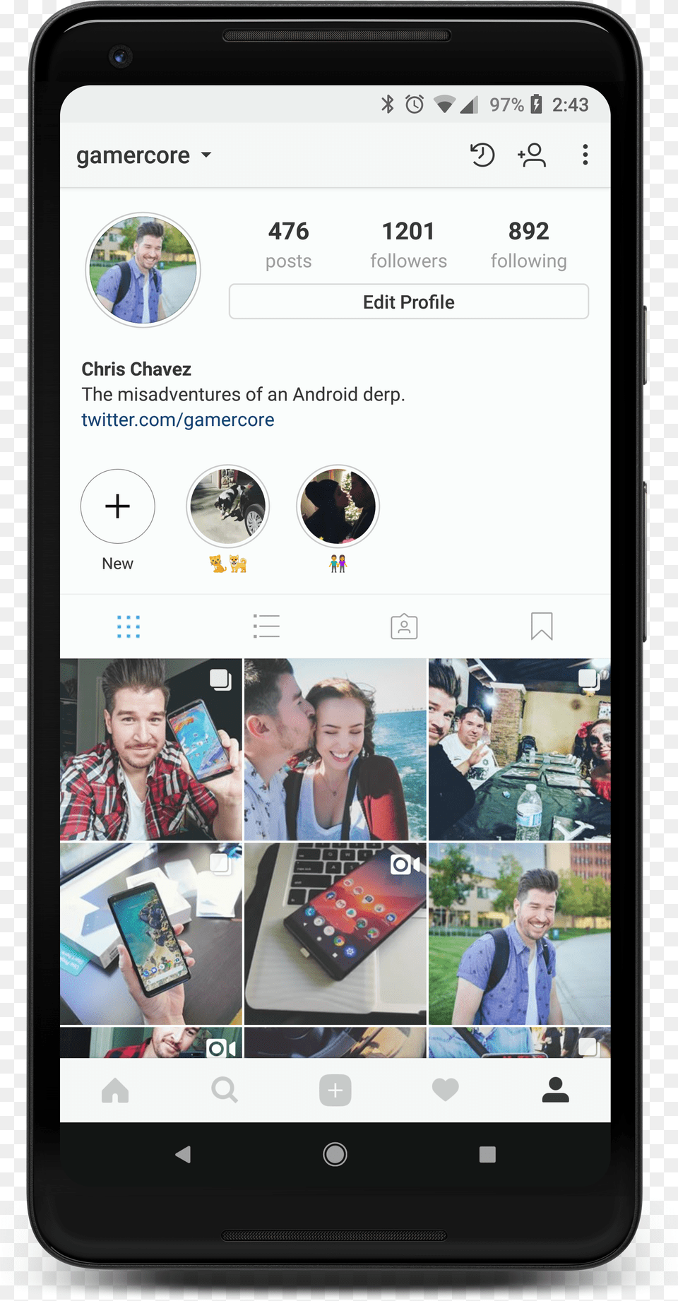 How To Use Instagram39s New Highlight Feature To Pin Smartphone, Phone, Electronics, Mobile Phone, Adult Png Image